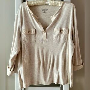 Charter Club Oatmeal Henley Top